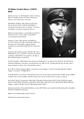 A preview of a PDF biography for Moran, Walter Franklin